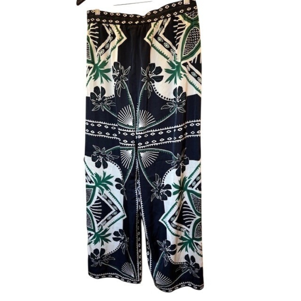 Rachel Zoe Women's Scarf Print Wide Leg Drawstring Pants Size Medium Boho Resort - Picture 8 of 11